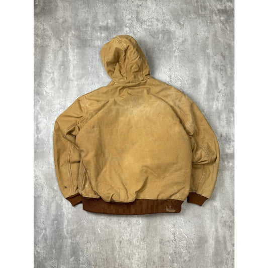 Vintage Carhartt Insulated Canvas Workwear Hooded Active Jacket Size Large