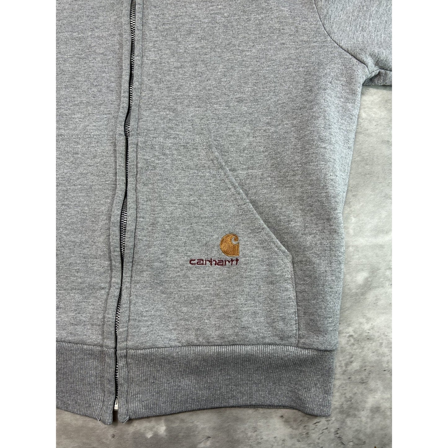 Vintage 80s Carhartt Thermal Lined Full Zip Hooded Workwear Sweatshirt Sz Medium