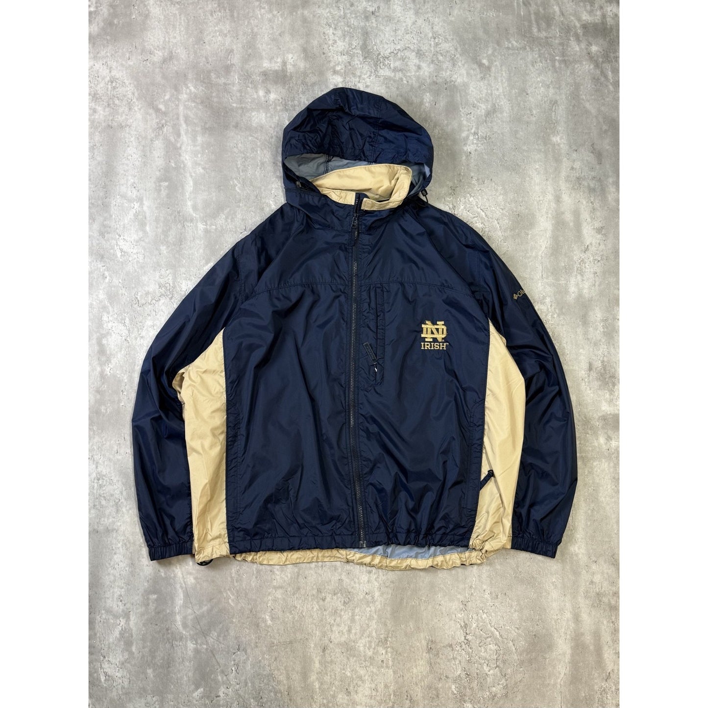 Vintage 90s Notre Dame Fighting Irish NCAA Embroidered Windbreaker Jacket Sz XL