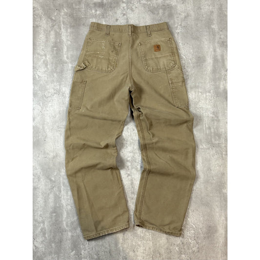 Vintage Carhartt Canvas Workwear Original Dunagree Fit Carpenter Pants Size 33