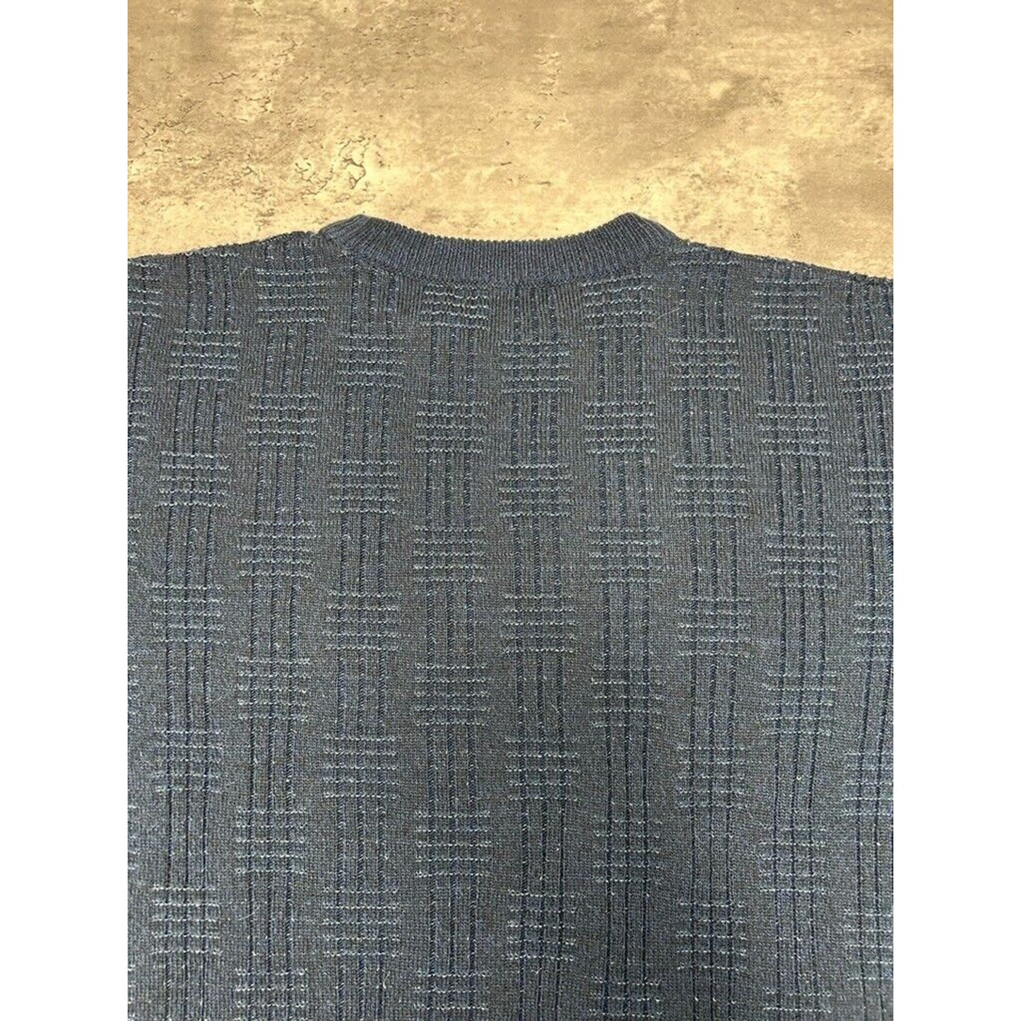 Vintage 90s Van Heusen Texture Pattern Pullover Knit Sweater Size Medium