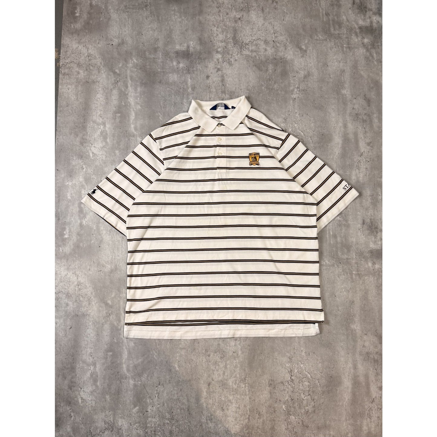 Vintage Polo Golf Ralph Lauren Embroidered Crest Striped Button Up Shirt Sz2XL