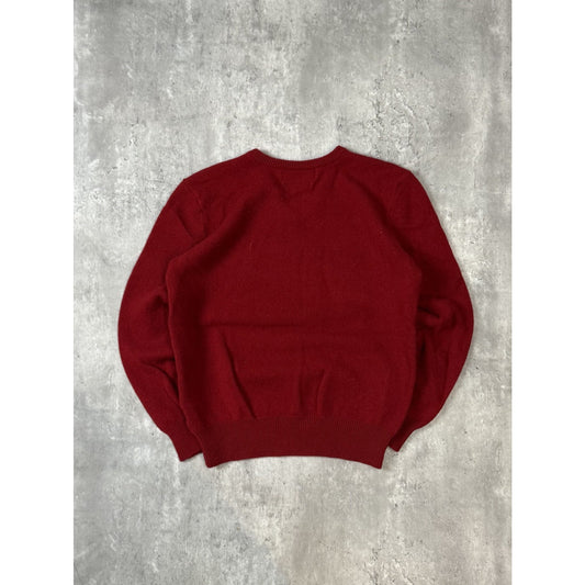 Vintage Polo Ralph Lauren Embroidered Pony 100% Wool V Neck Sweater Size Small