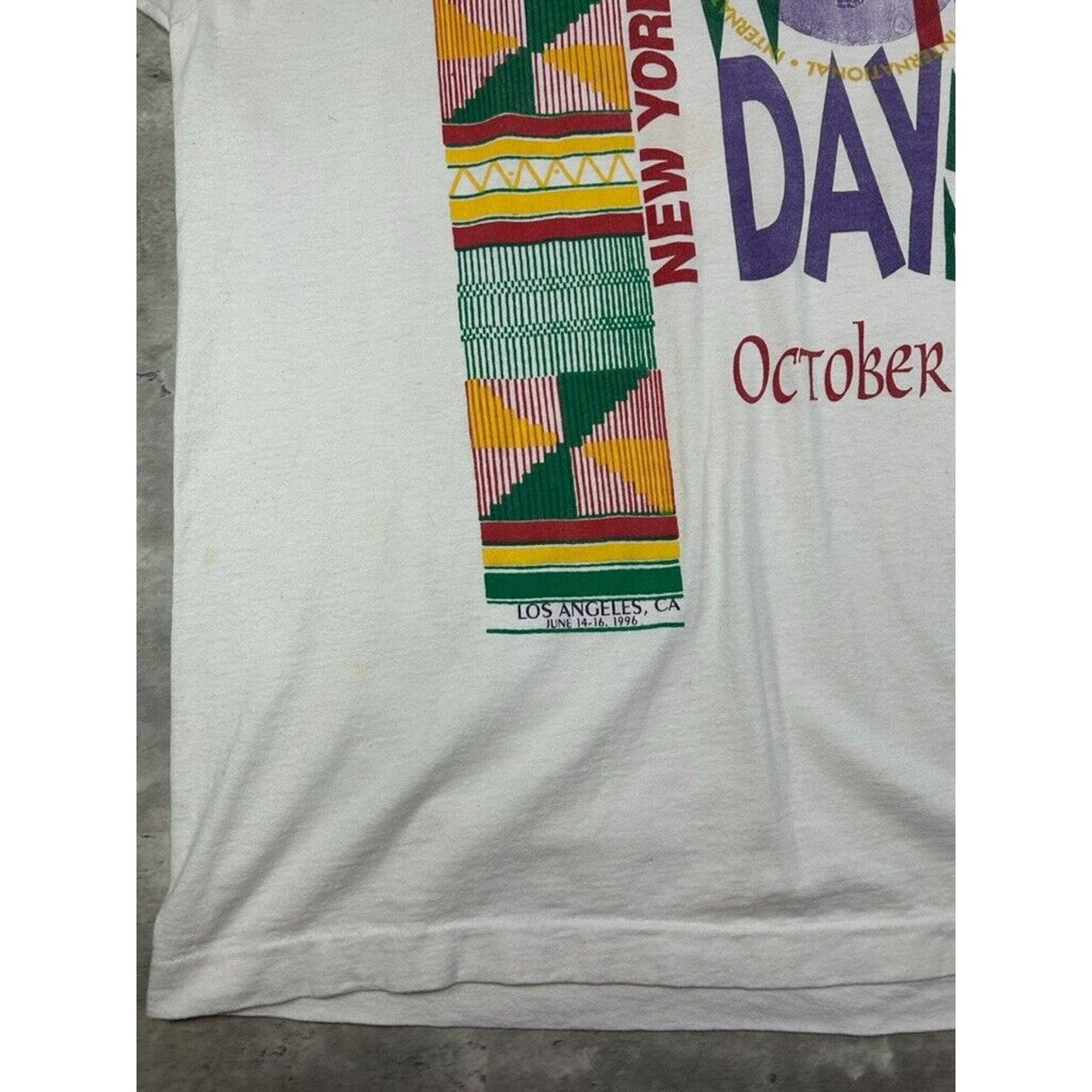 Vintage 1996 NYC Day Of Atonement Million Man March Graphic T-Shirt Size XL
