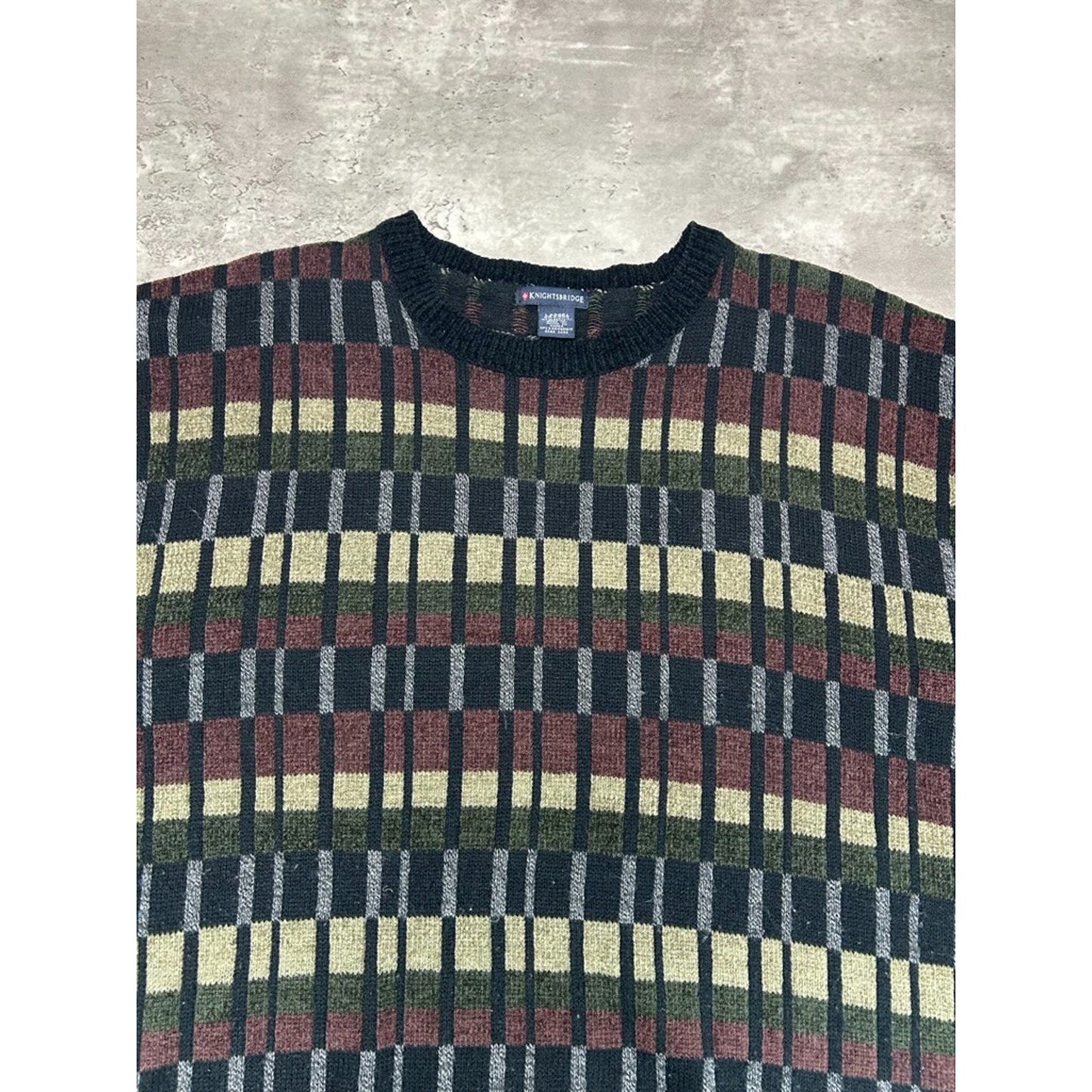 Vintage Knights Bridge Abstract Striped Pullover Knit Sweater Size Large