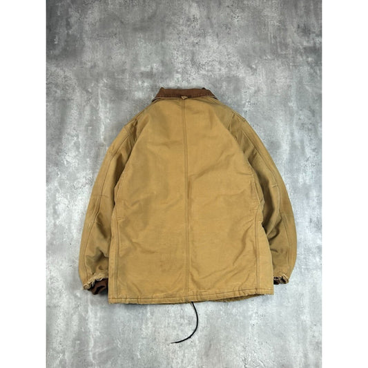 Vintage Carhartt Insulated Canvas Workwear Arctic Jacket Size XL Beige