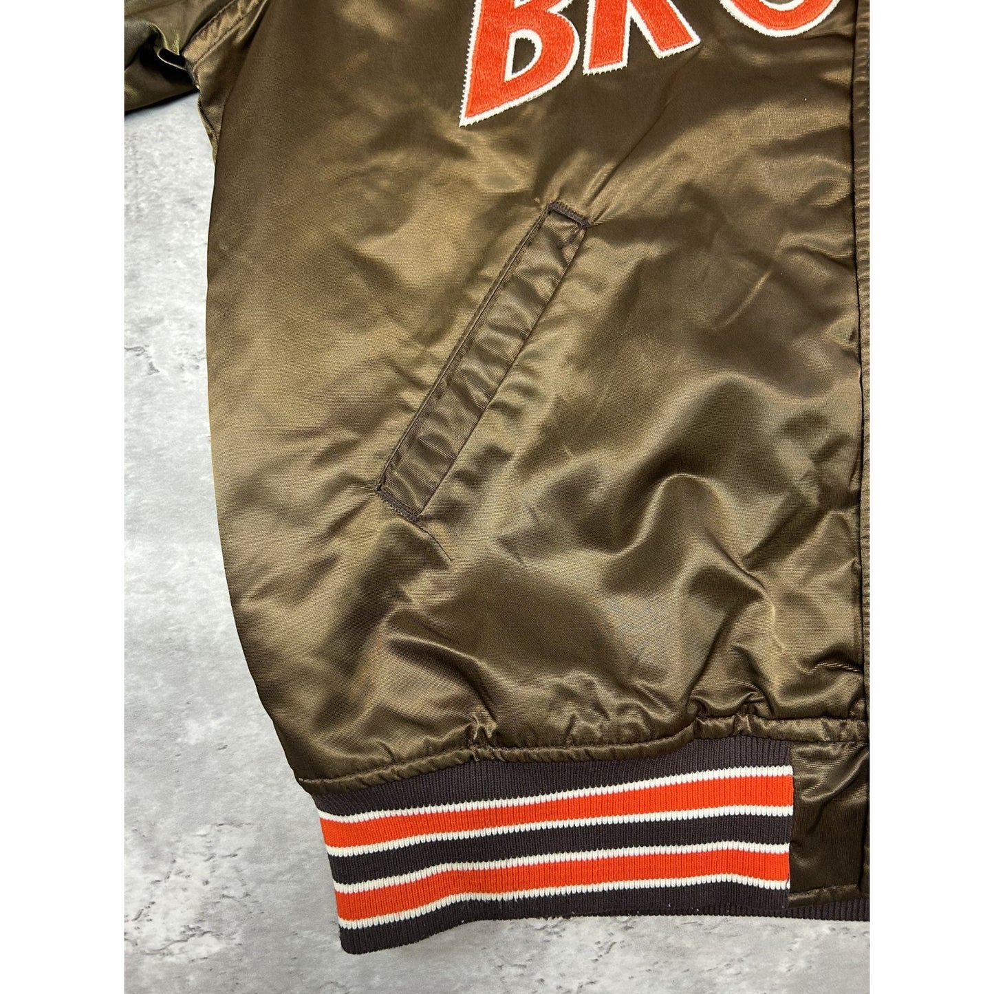 Vintage 90s Cleveland Browns NFL Starter Satin Bomber Jacket Size Large