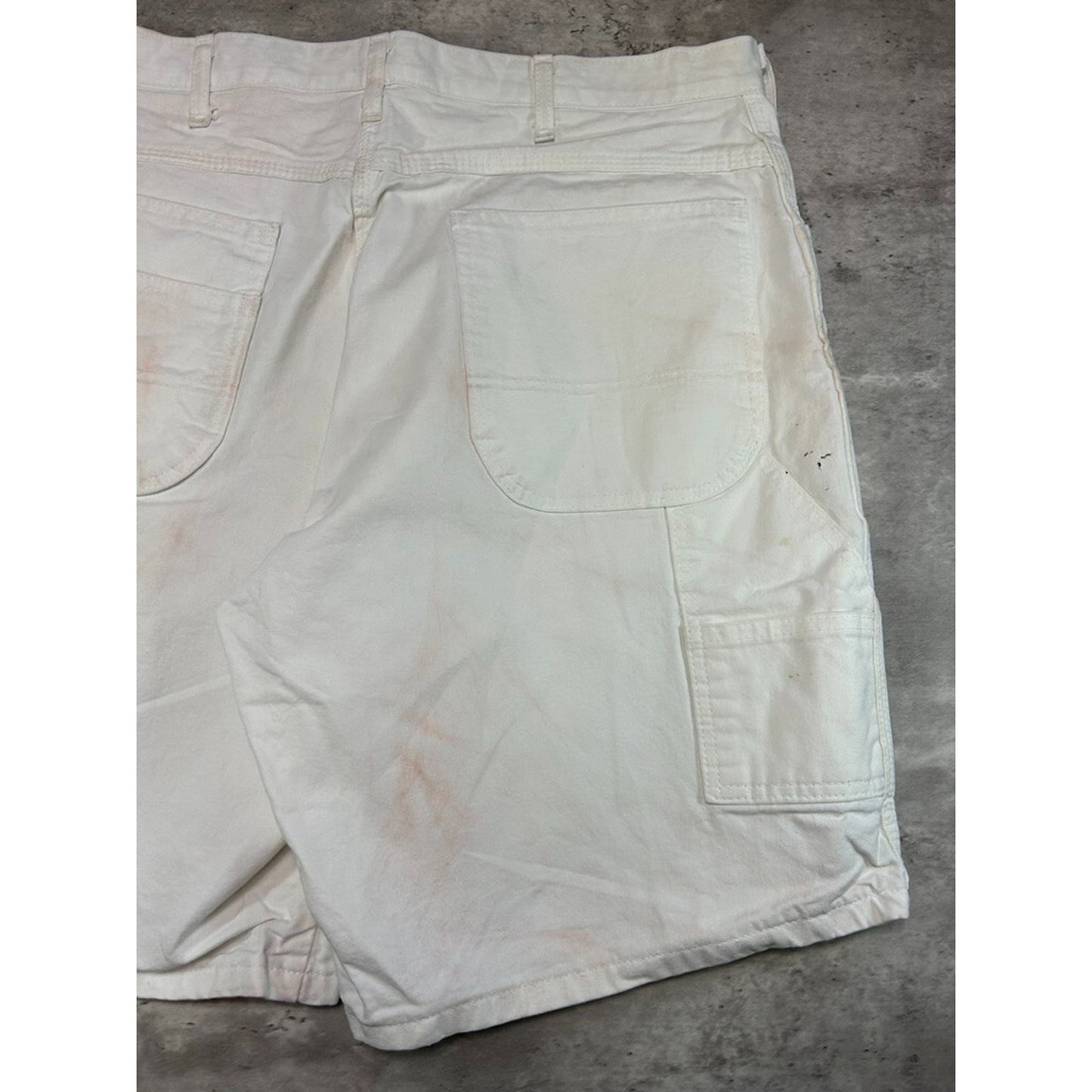 Vintage Dickies Canvas Workwear Painters Shorts Size 36 White