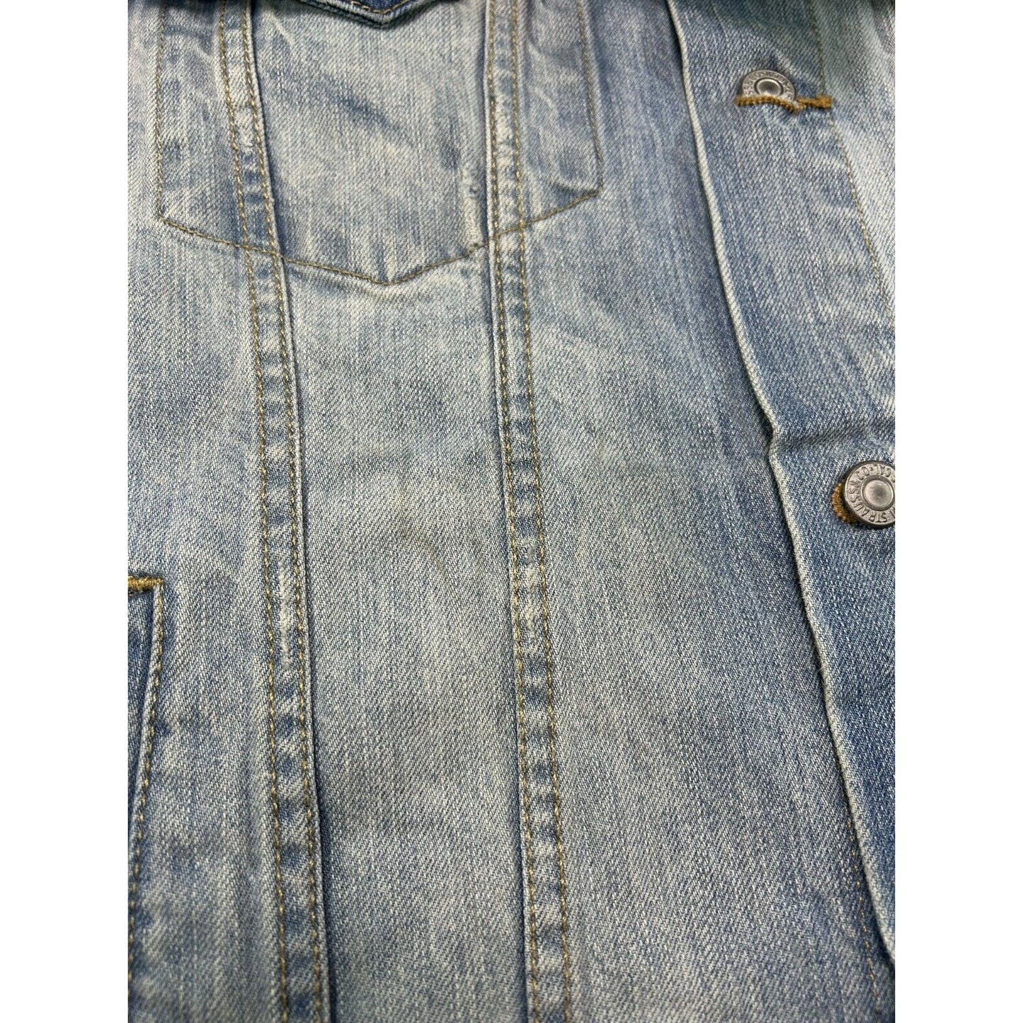 Levis Red Tab Light Wash Denim Vest Jacket Size XL BLue
