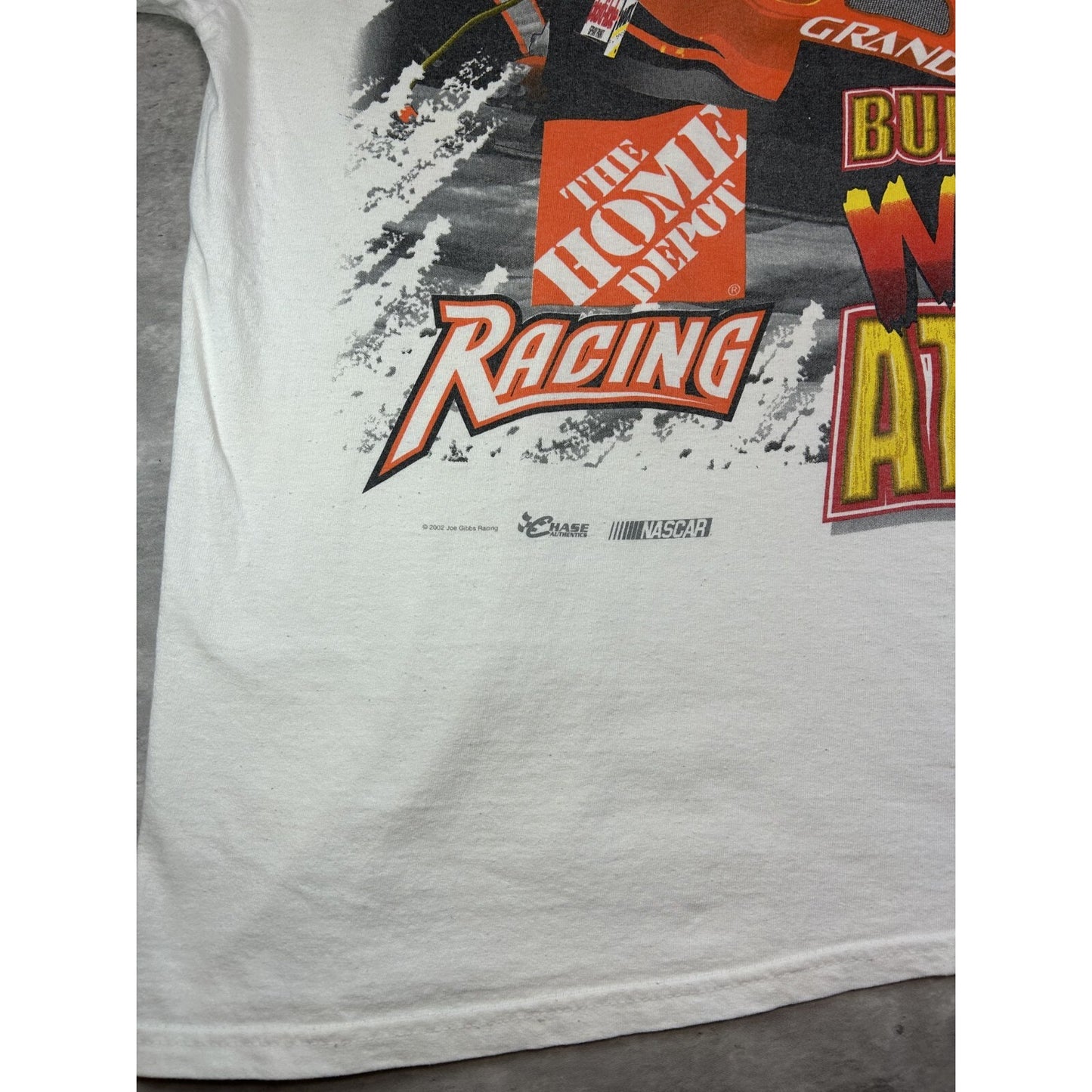 Vintage 2002 Tony Stewart Home Depot Racing Nascar AOP Graphic T-Shirt Sz XL