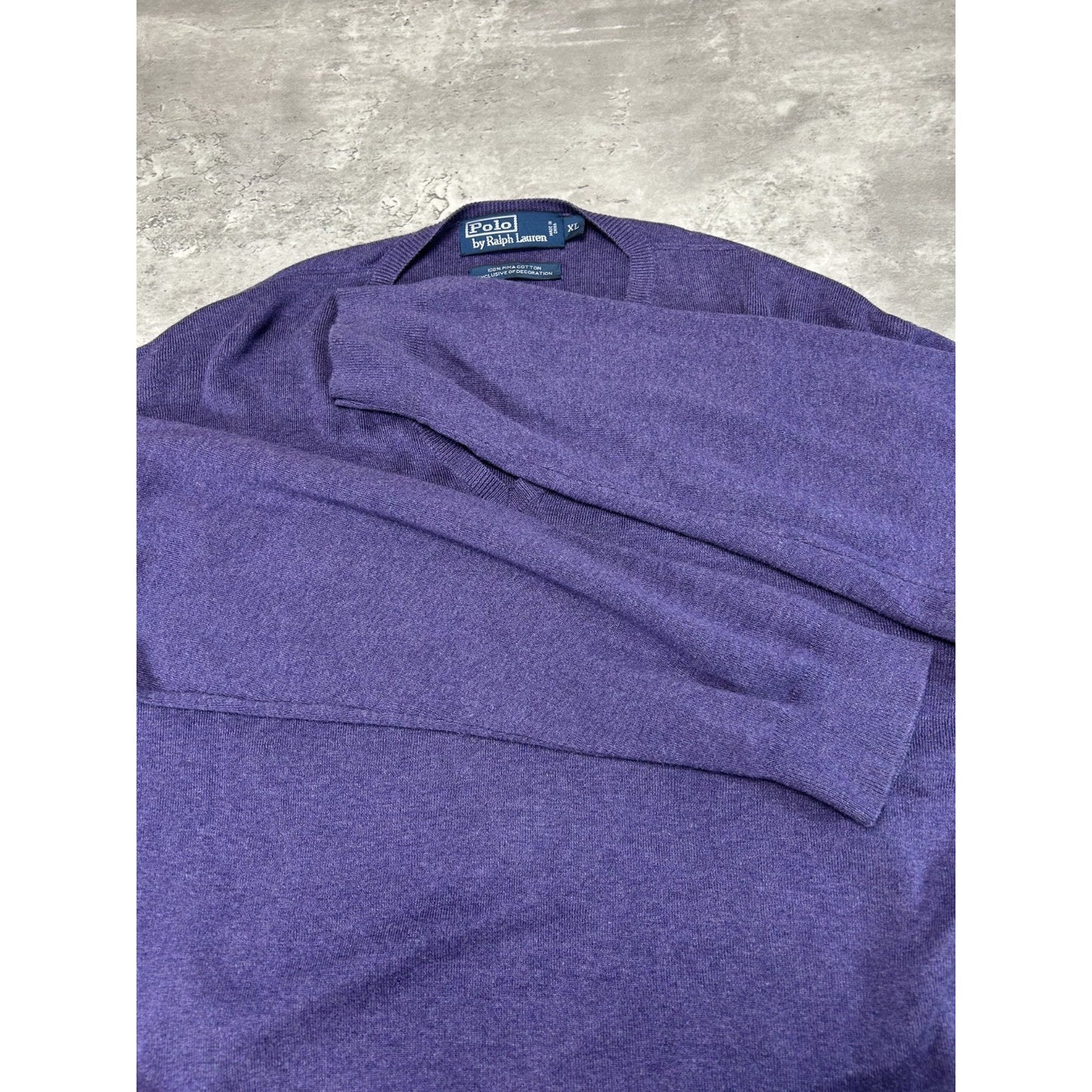Vintage 90s Polo Ralph Lauren Embroidered Pony V-Neck Knit Sweater Size XL