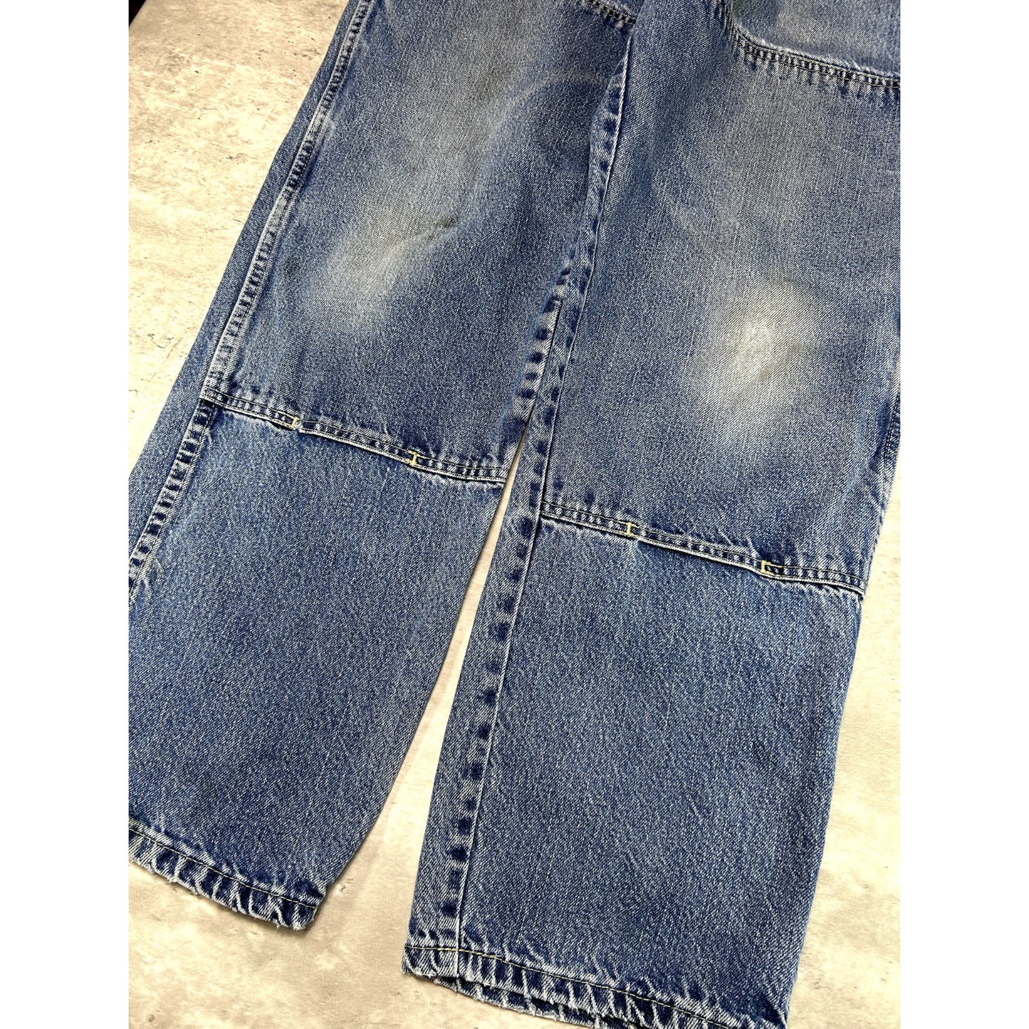 Vintage Dickies Dark Wash Denim Work Wear Five Pocket Double Knee Pants Size 36W