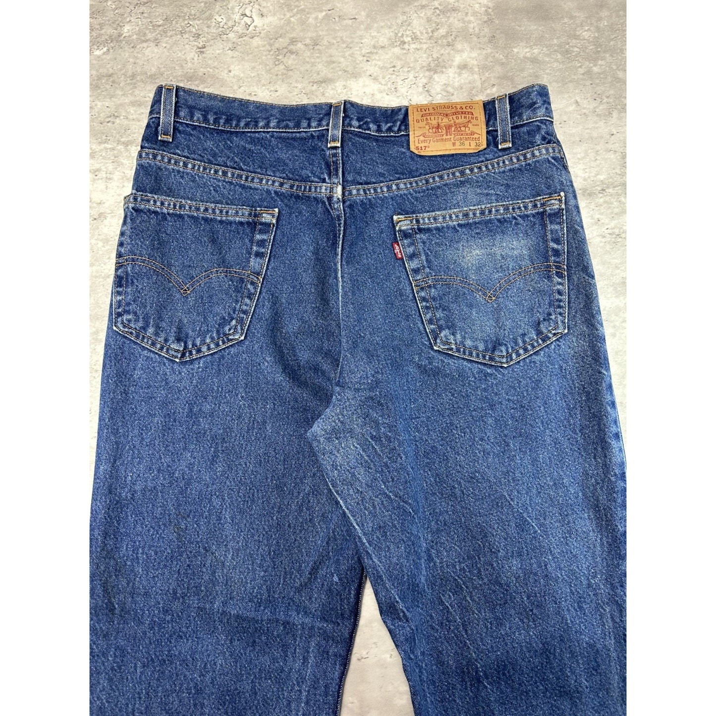 Vintage 90s Levis Red Tab 517 Dark Wash Denim Pants Size 34 Blue