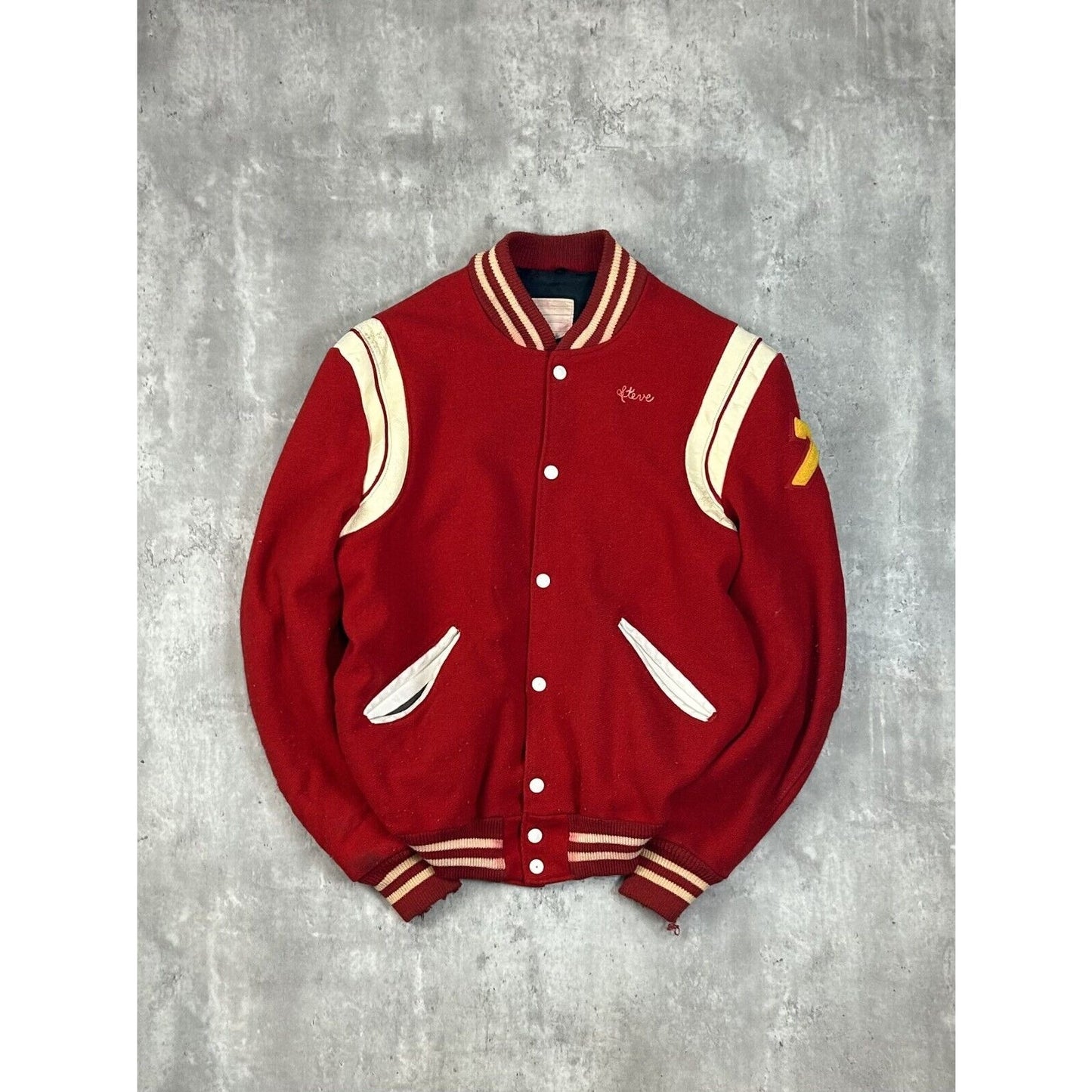 Vintage 1972 New Bremen Embroidered Collegiate Varsity Bomber Jacket Size Large