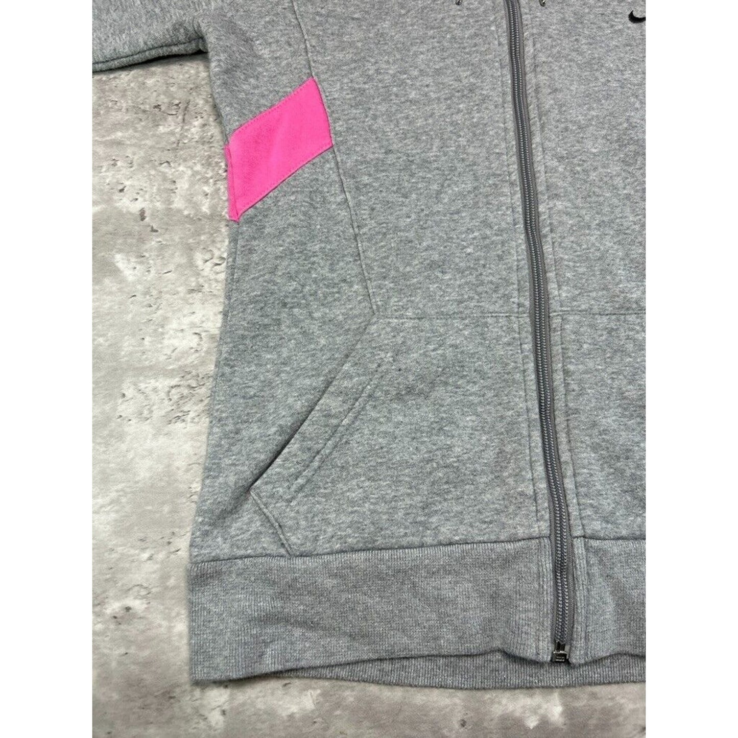 Vintage Womens Nike Embroidered Swoosh Two Tone Full Zip Hooded Sweatshirt Size Small