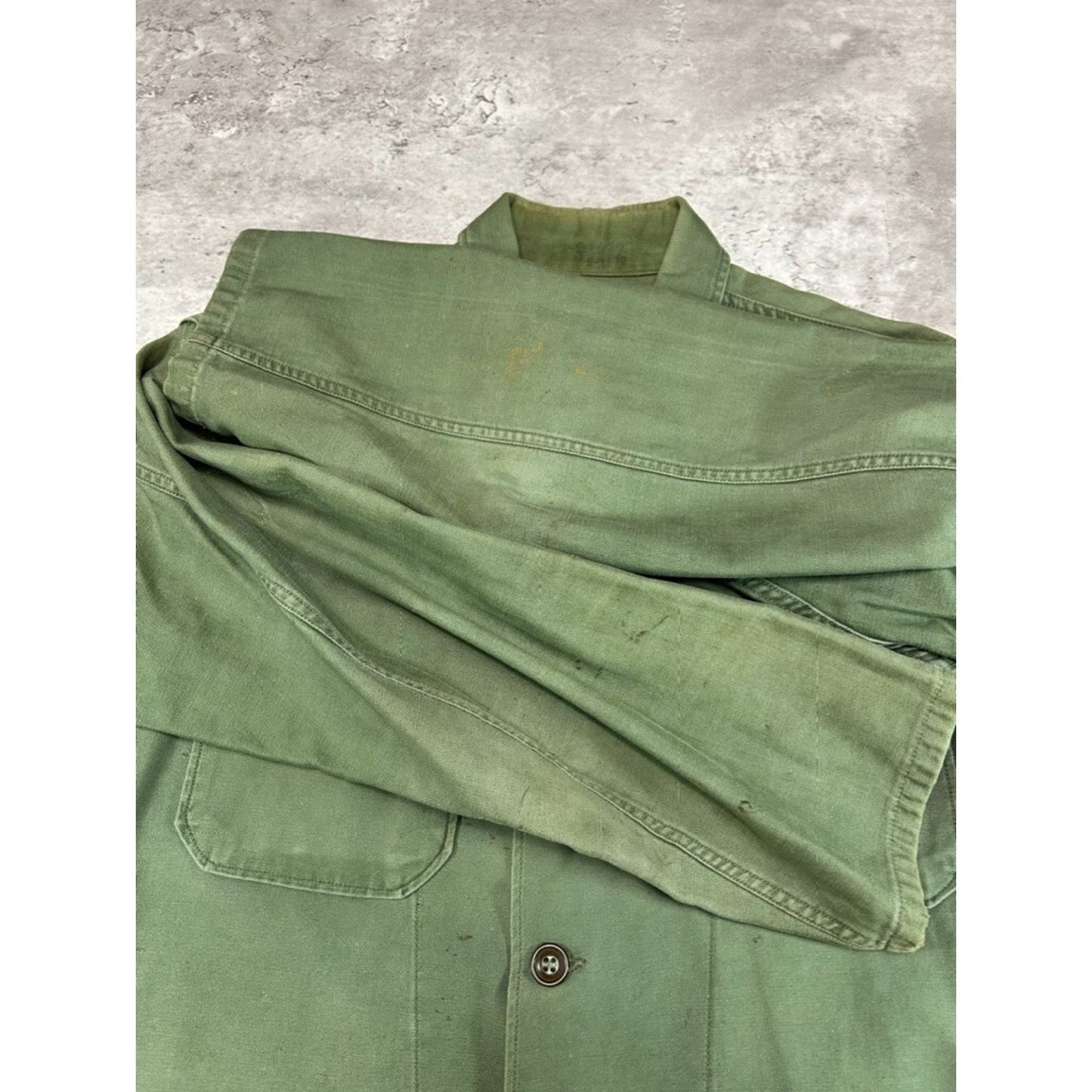 Vintage 107 Military Utility Double Pocket Long Sleeve Button Up Shirt Size Medium