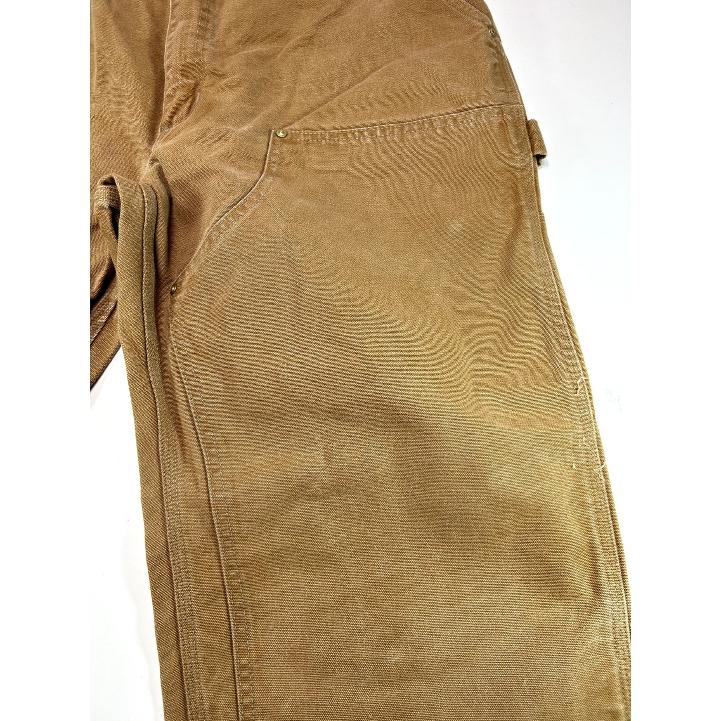 Vintage Carhartt Canvas Workwear Double Knee Carpenter Pants Size 37 Beige