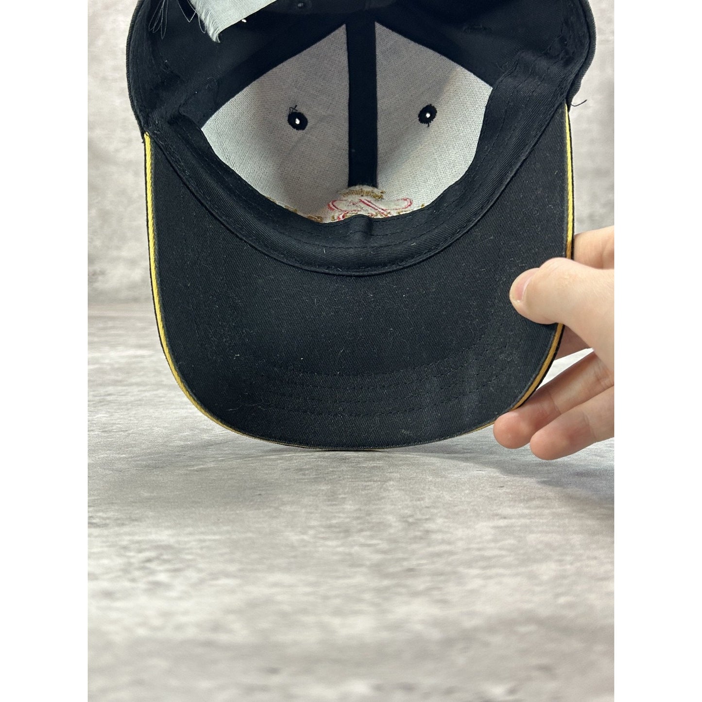 Vintage Budweiser Embroidered Spellout Beer Promo Strapback Hat OSFA Black