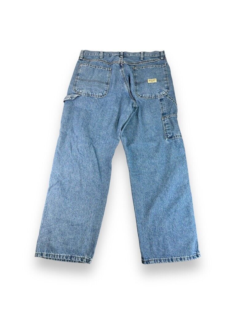 Vintage Wrangler Jeans Medium Wash Denim Workwear Carpenter Pants Size 35