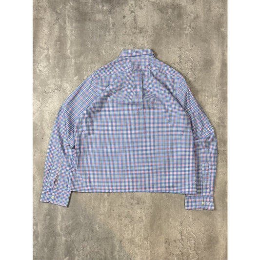 Vintage Polo Ralph Lauren Reworked Cropped Long Sleeve Button Up Shirt Sz Large