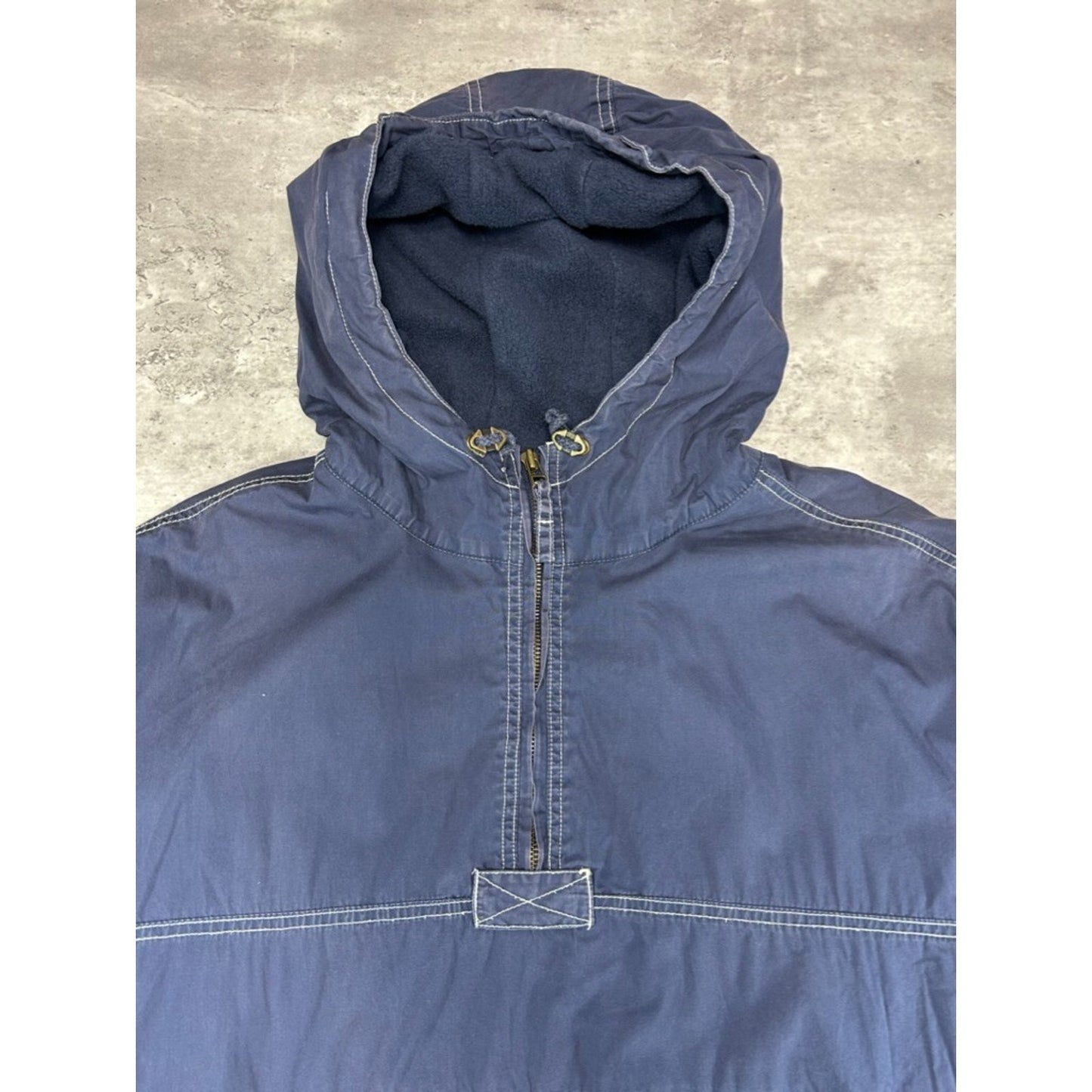 Vintage GAP Fleece Lined Hooded 1/4 Zip Contrast Stitched Jacket Size Large