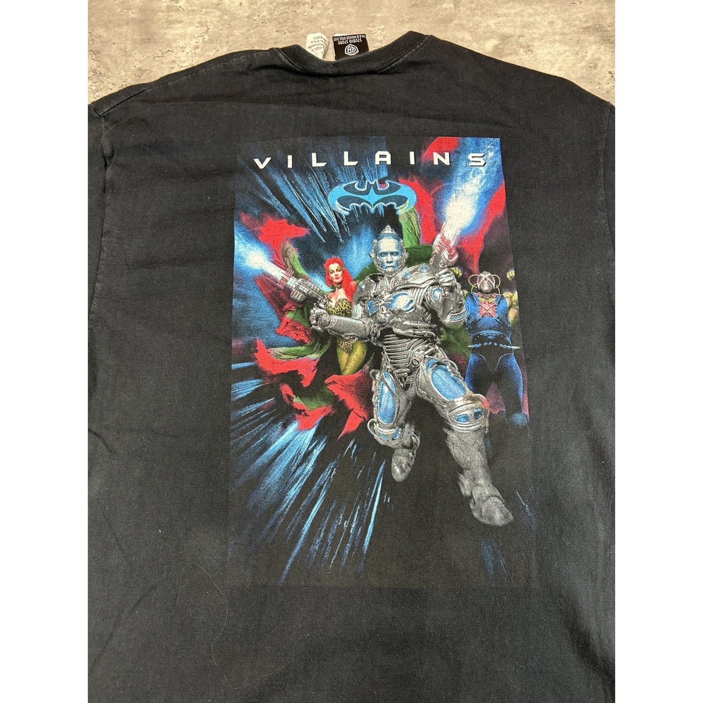 Vintage 90s Batman & Robin Heroes & Villains Movie Promo Graphic T-Shirt Large
