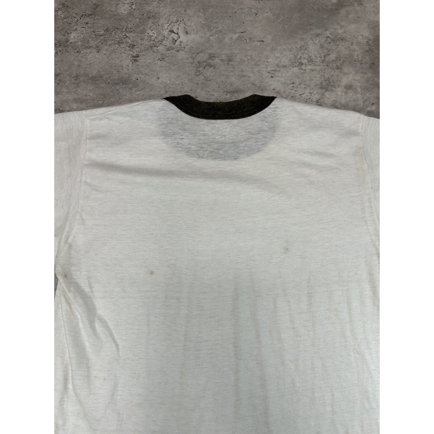 Vintage 80s Fitness Tech Computer Technology & Muscle Ringer T-Shirt Size Small