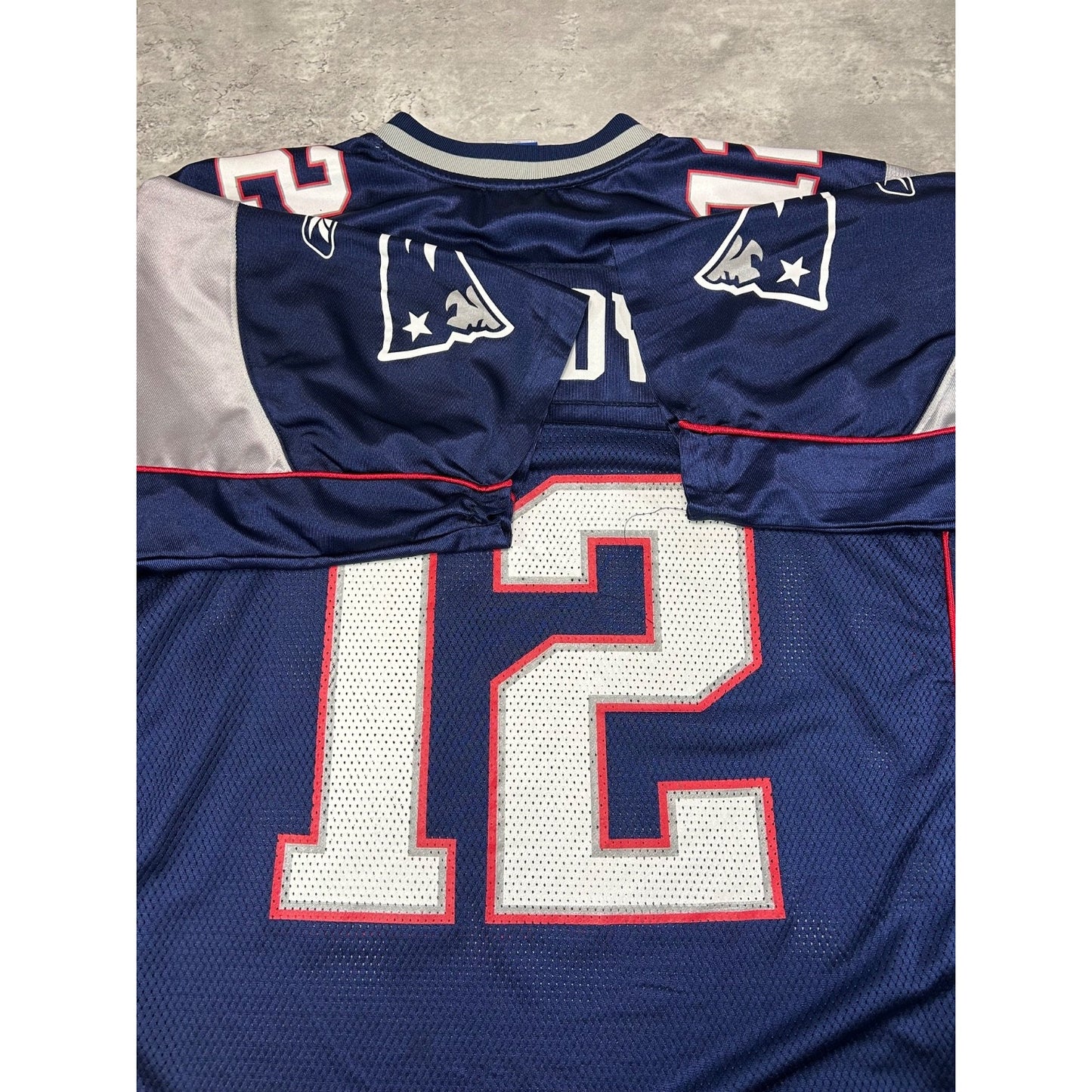 Vintage Tom Brady #12 New England Patriots NFL Reebok Football Jersey Size Large