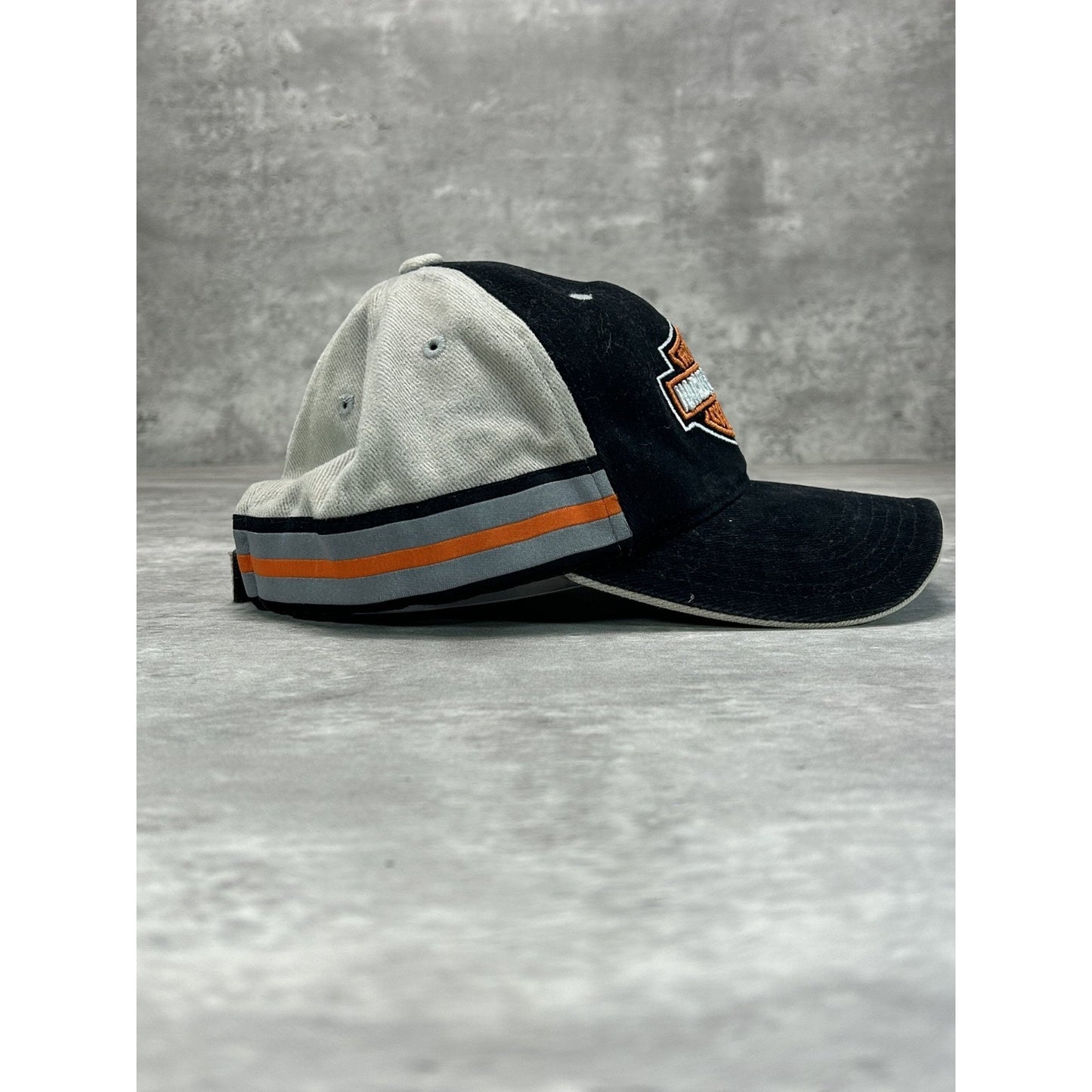 Vintage Harley Davidson Motorcycles Embroidered Logo Trucker Strapback Hat OSFA