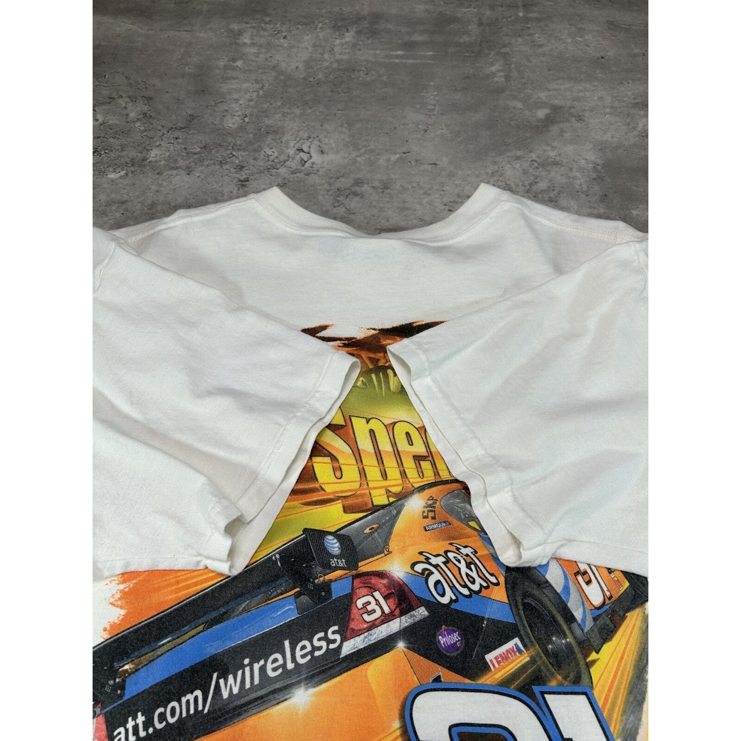 Vintage Jeff Burton #31 Nascar Big Graphic AT&T T-Shirt Size XL White