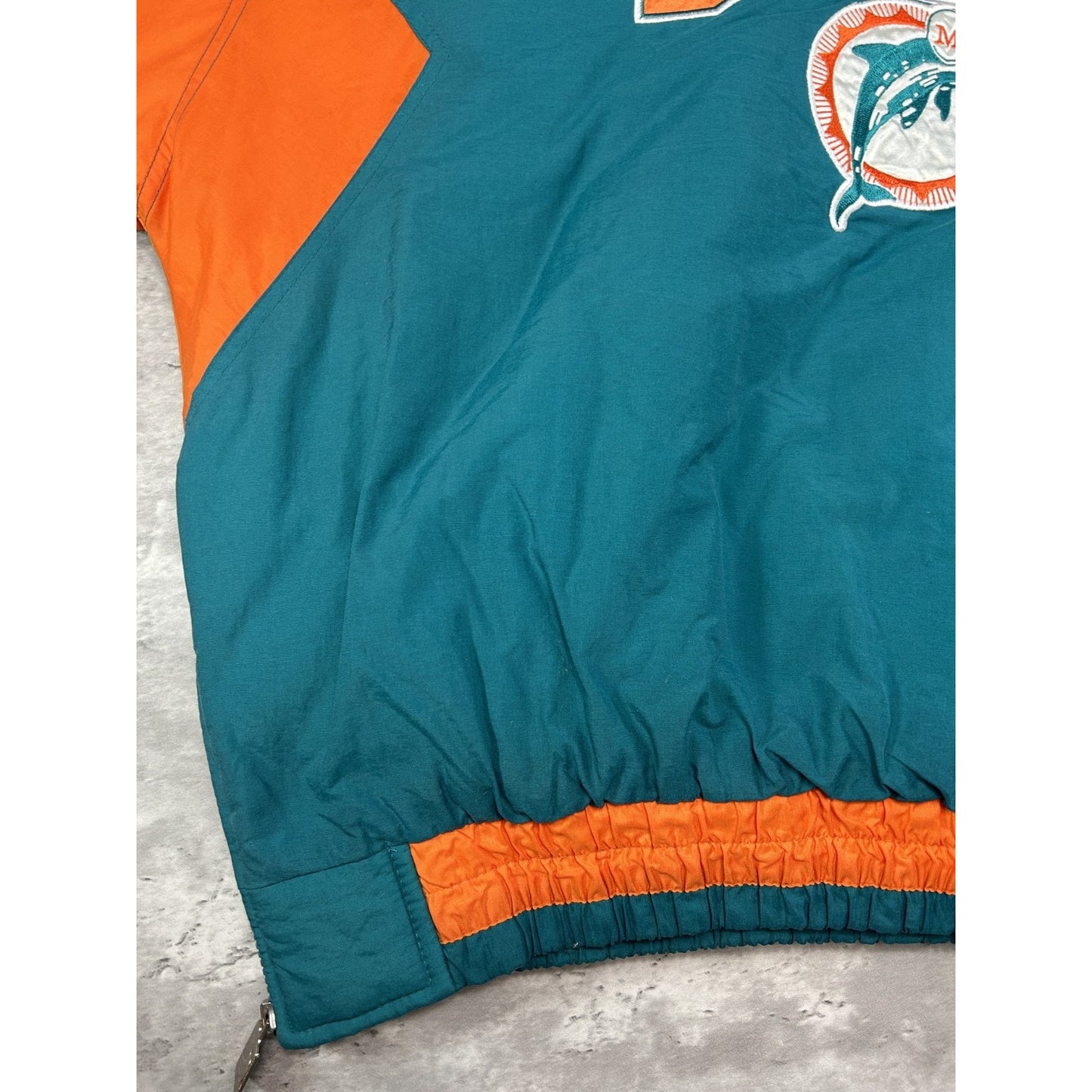 Vintage 90s Miami Dolphins NFL Embroidered Logo Insulated Jacket Size Large
