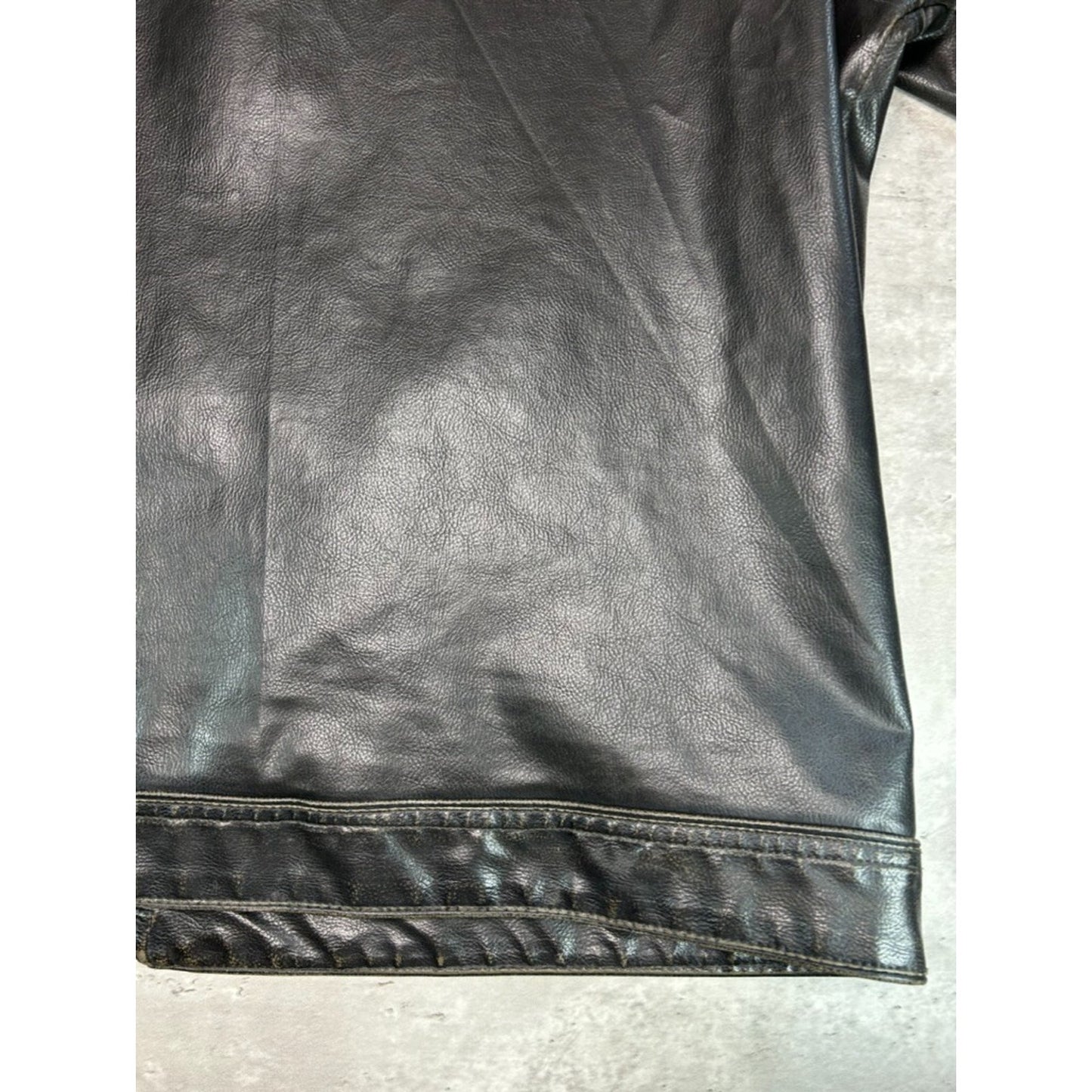Vintage Arizona Jean Company Striped Cafe Racer Leather Jacket Size 2XLT