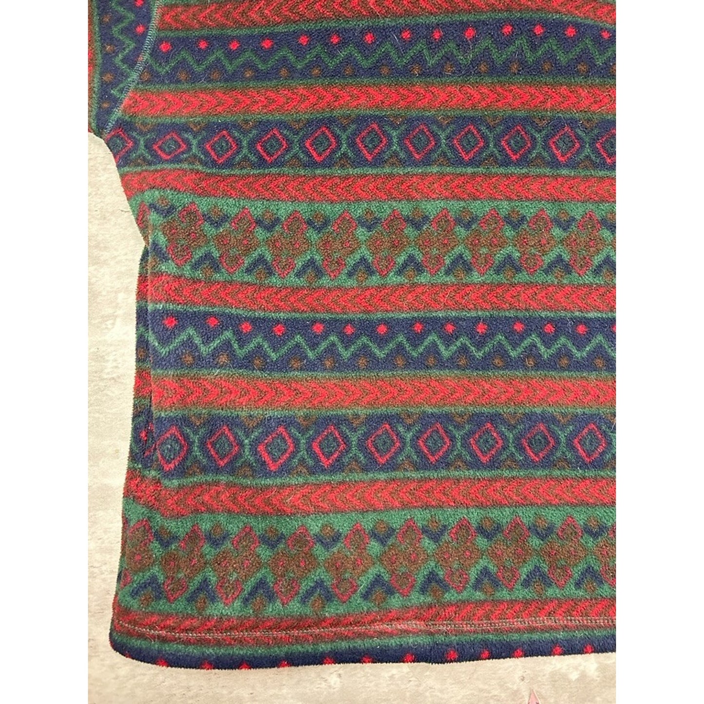 Vintage 90s Van Heusen Abstract Striped 3/4 Button Fleece Sweatshirt Size Large