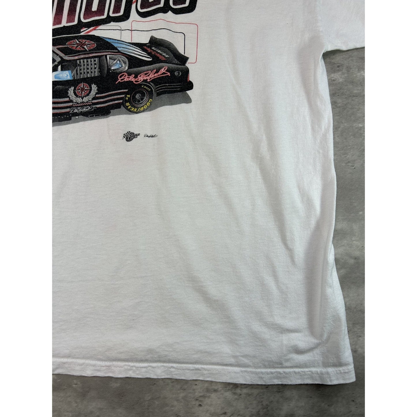 Vintage Dale Earnhardt #3 Nascar Graphic Spell Out Race T-Shirt Size XL White