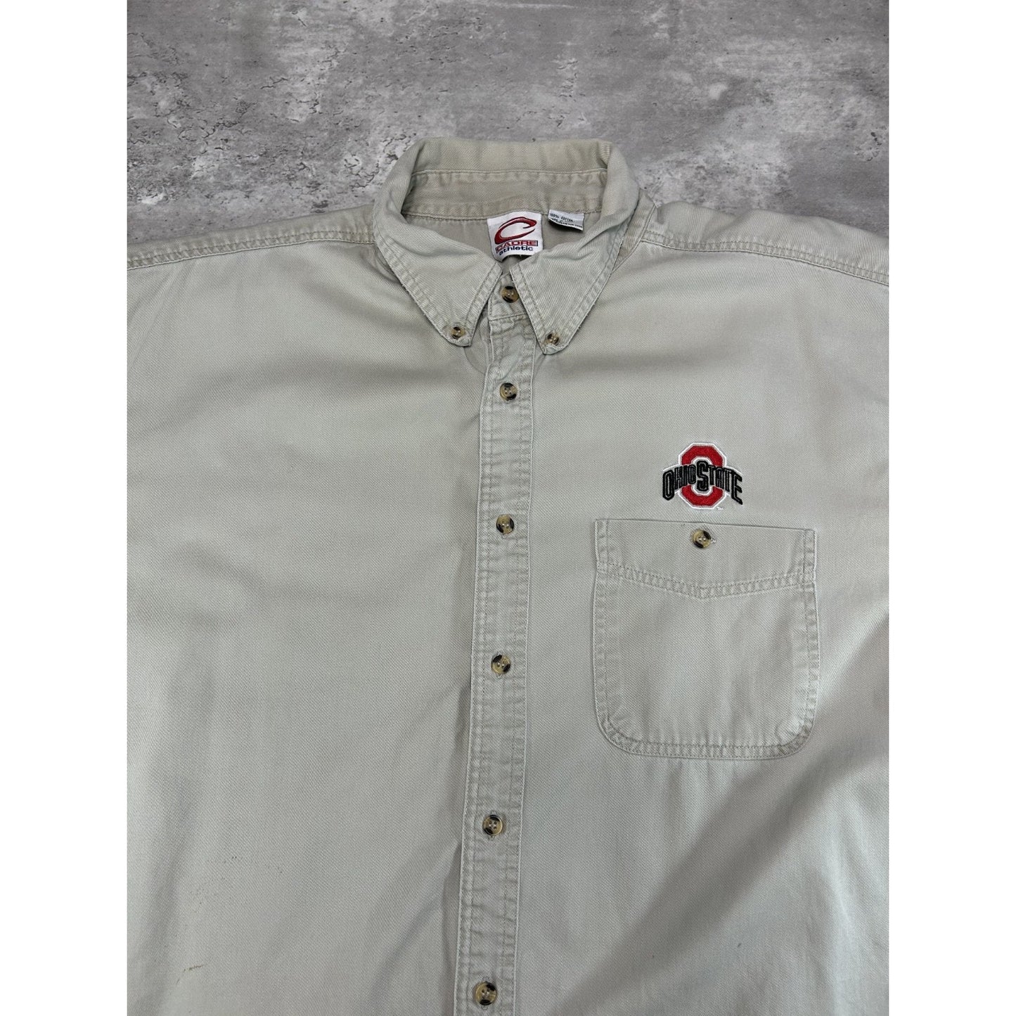 Vintage Ohio State Buckeyes NCAA Embroidered Logo Button Up Shirt Size XL
