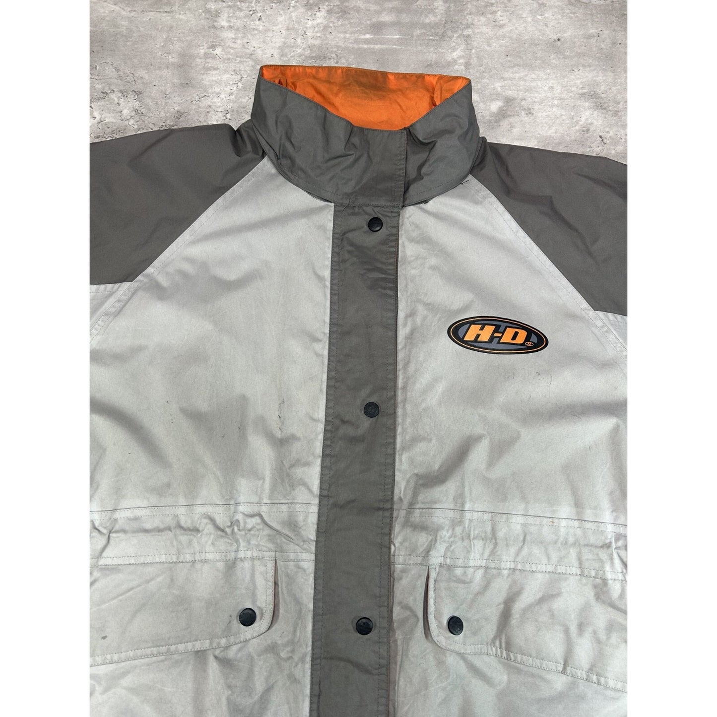 Vintage Y2K Harley Davidson Graphic Spellout Nylon Full Zip Jacket Size XL