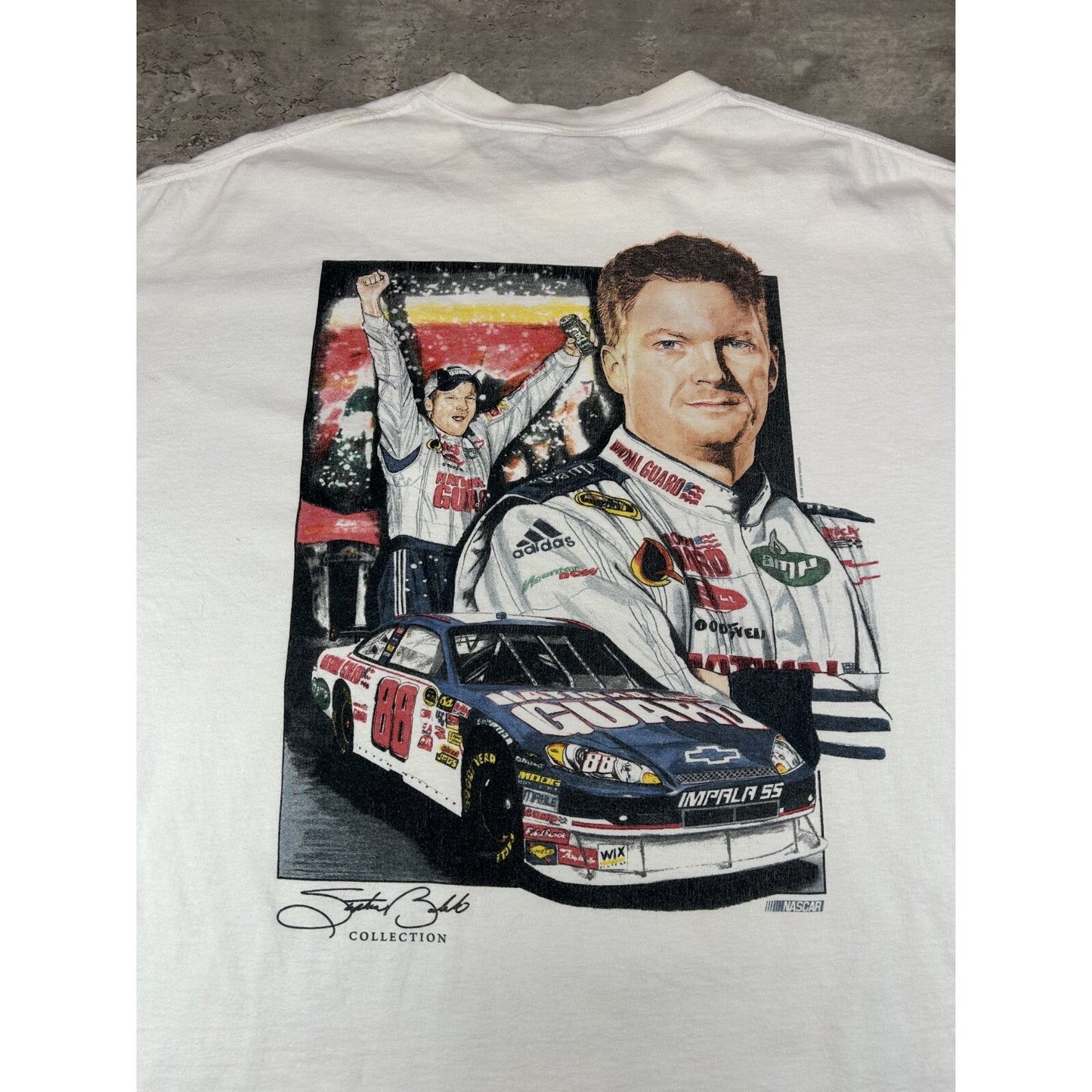Dale Earnhardt Jr #88 Nascar Portrait Graphic Race T-Shirt Size XXL White