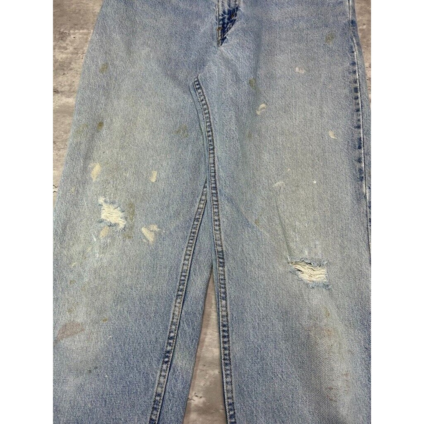 Vintage 90s Levis 550 Orange Tab Relaxed Fit Light Wash Denim Pants Size 33