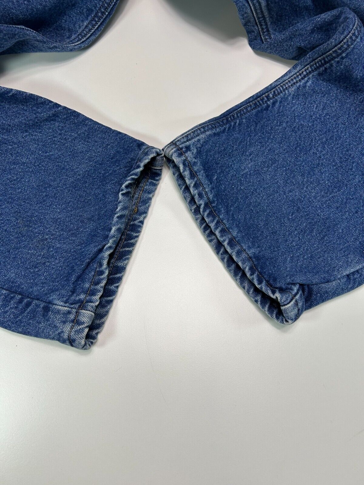 Vintage 90s Carhartt Plaid Lined Dark Wash Denim Workwear Pants Size 38W