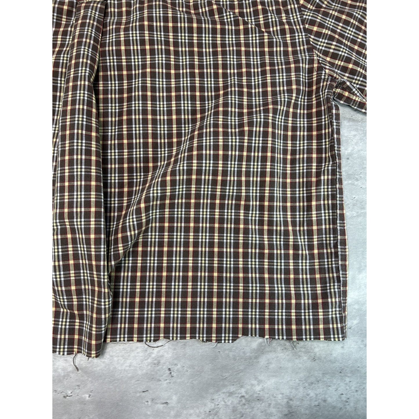 Vintage Chaps Ralph Lauren Plaid Print Reworked Cropped Button Up Shirt Sz XL