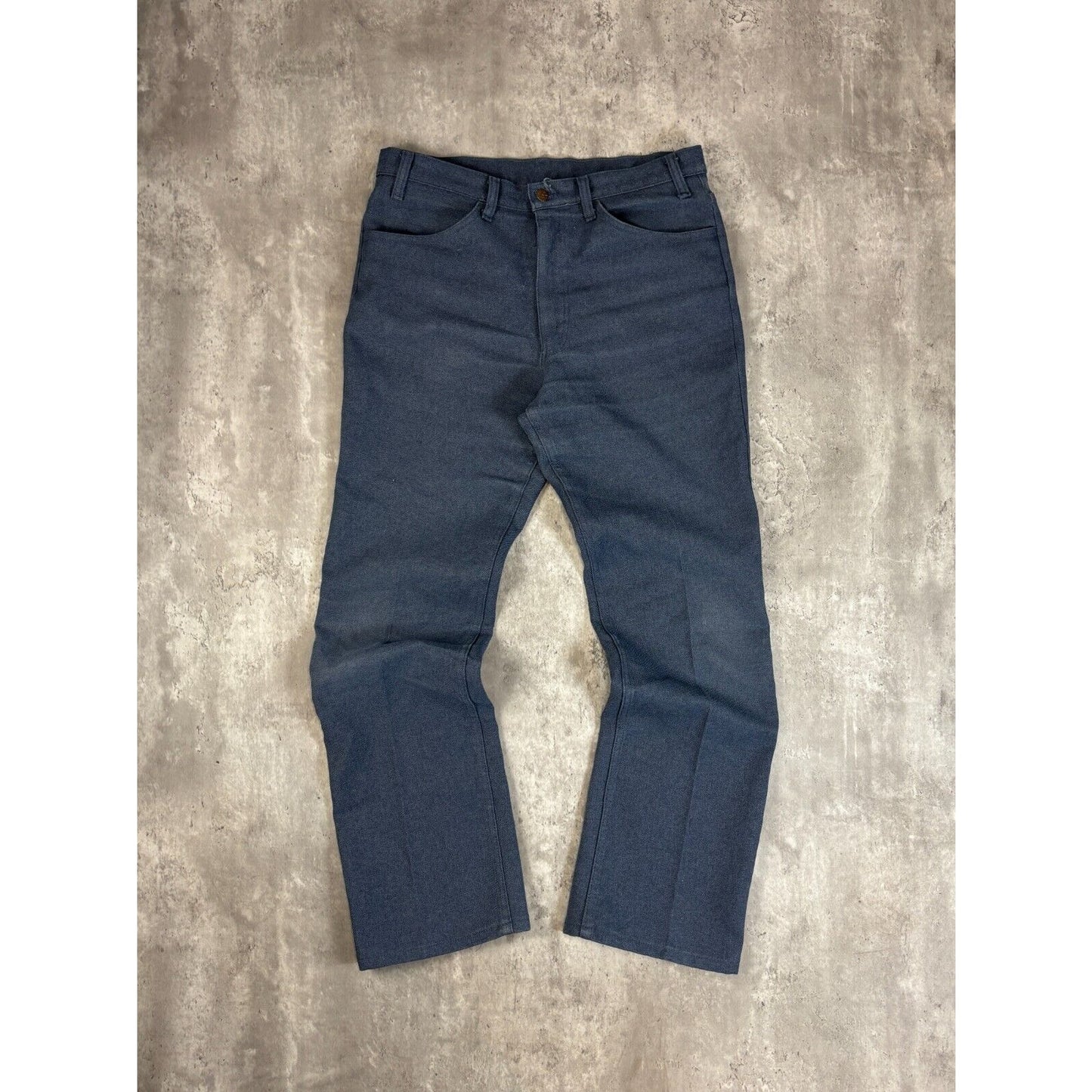 Vintage 1970s Levis Strauss Wide Leg Blue Trouser Style Pants Size 34