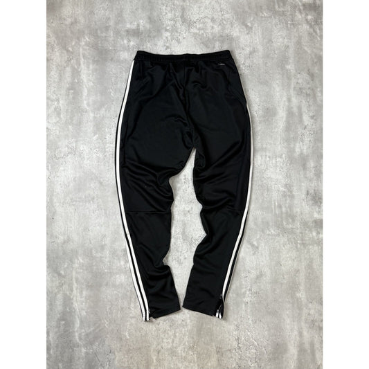 Vintage Adidas Three Stripes Embroidered Nylon Track Pants Size Medium Black