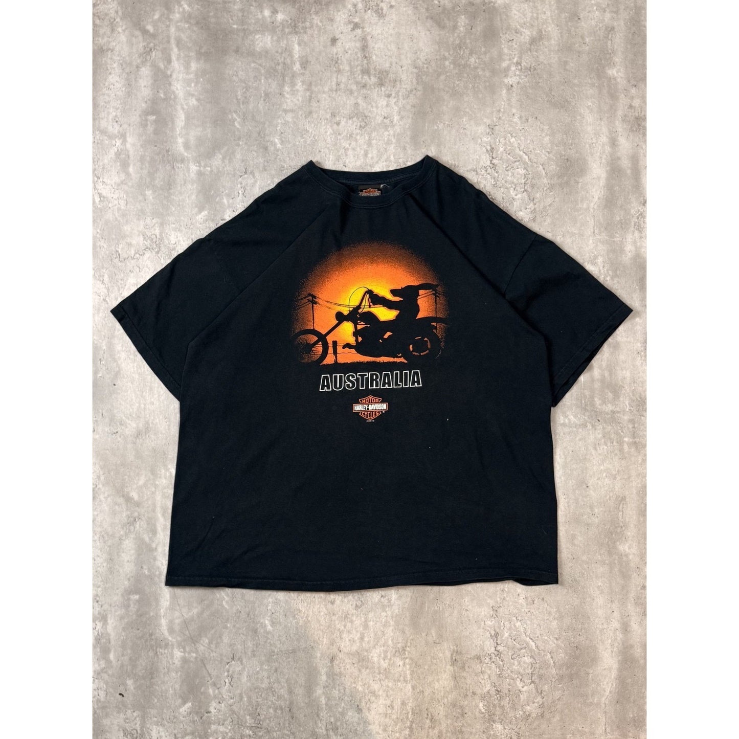 Vintage Harley Davidson Australia Kangaroo Sunset Graphic T-Shirt Size 2XL