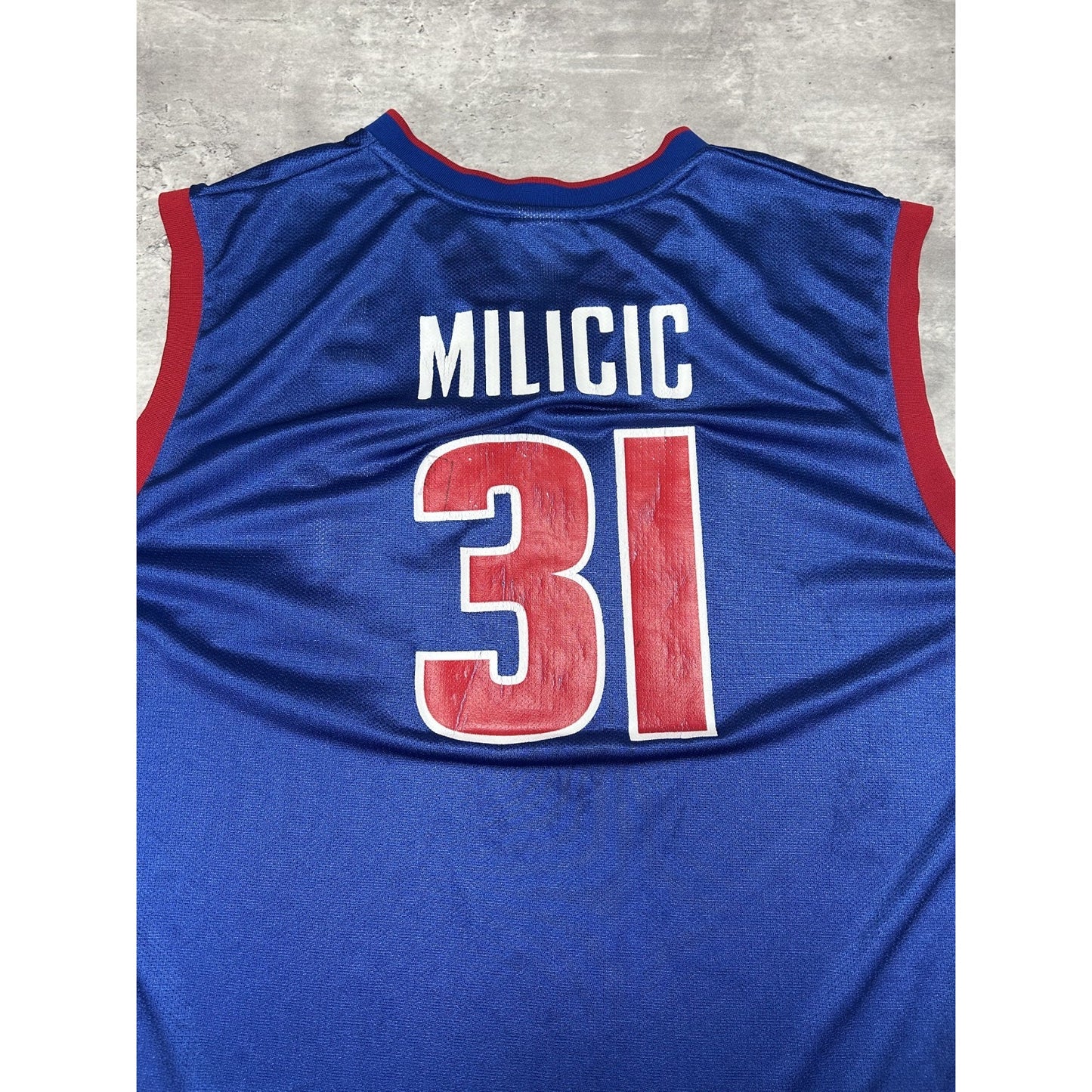 Vintage Darko Milicic #31 Detroit Pistons NBA Reebok Basketball Jersey Size XL