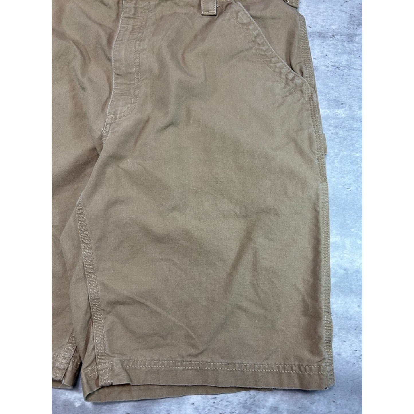 Vintage Carhartt Original Fit Canvas Workwear Carpenter Shorts Size 38 Beige