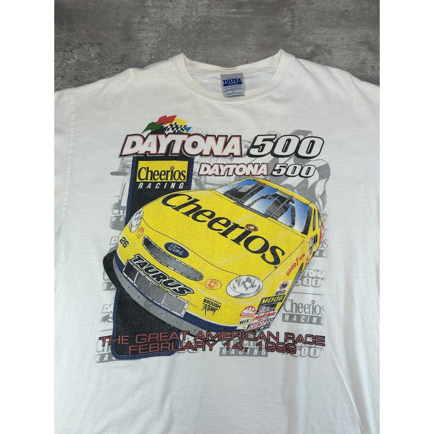 Vintage 1999 Daytona 500 Nascar Great American Race Cheerios T-Shirt Size Large