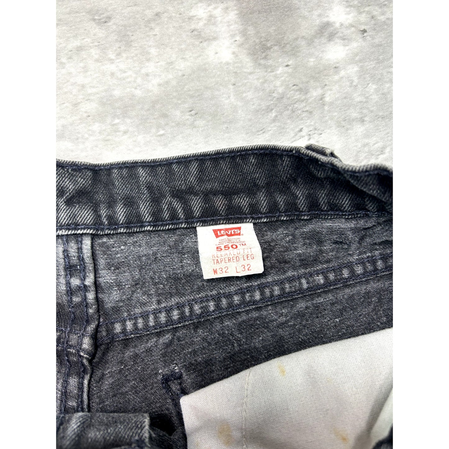 Vintage 80s/90s Levis 550 Orange Tab Tapered Leg Black Denim Pants Size 30W