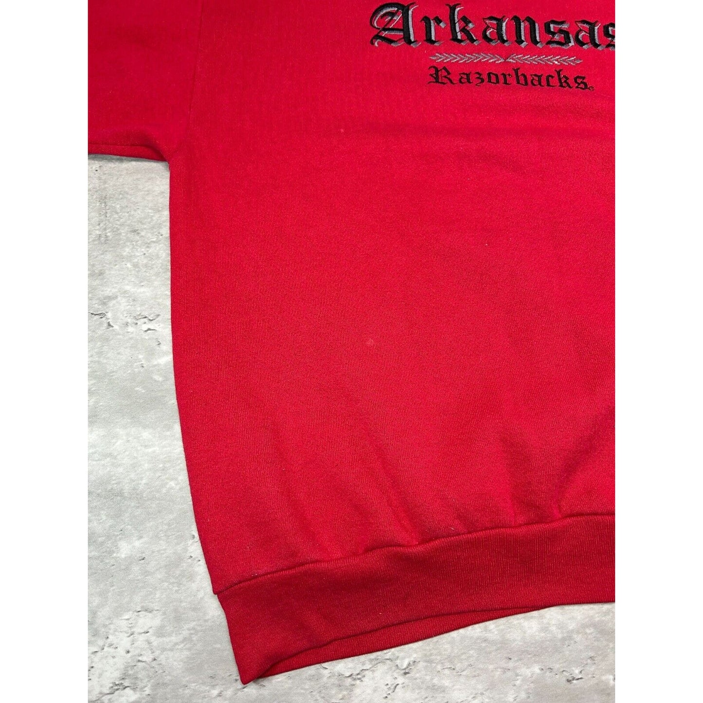 Vintage 90s Arkansas Razorbacks NCAA Embroidered Collegiate Sweatshirt Size Large