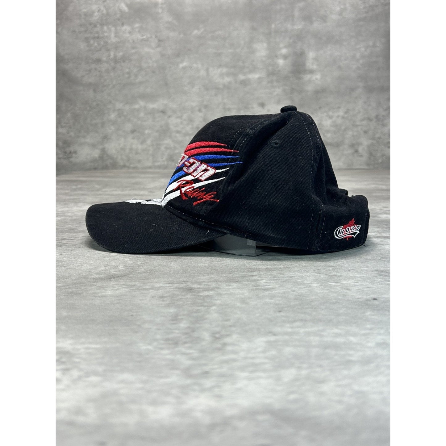 Vintage Snap-On Racing Embroidered Spellout Logo Strapback Hat OSFA Black