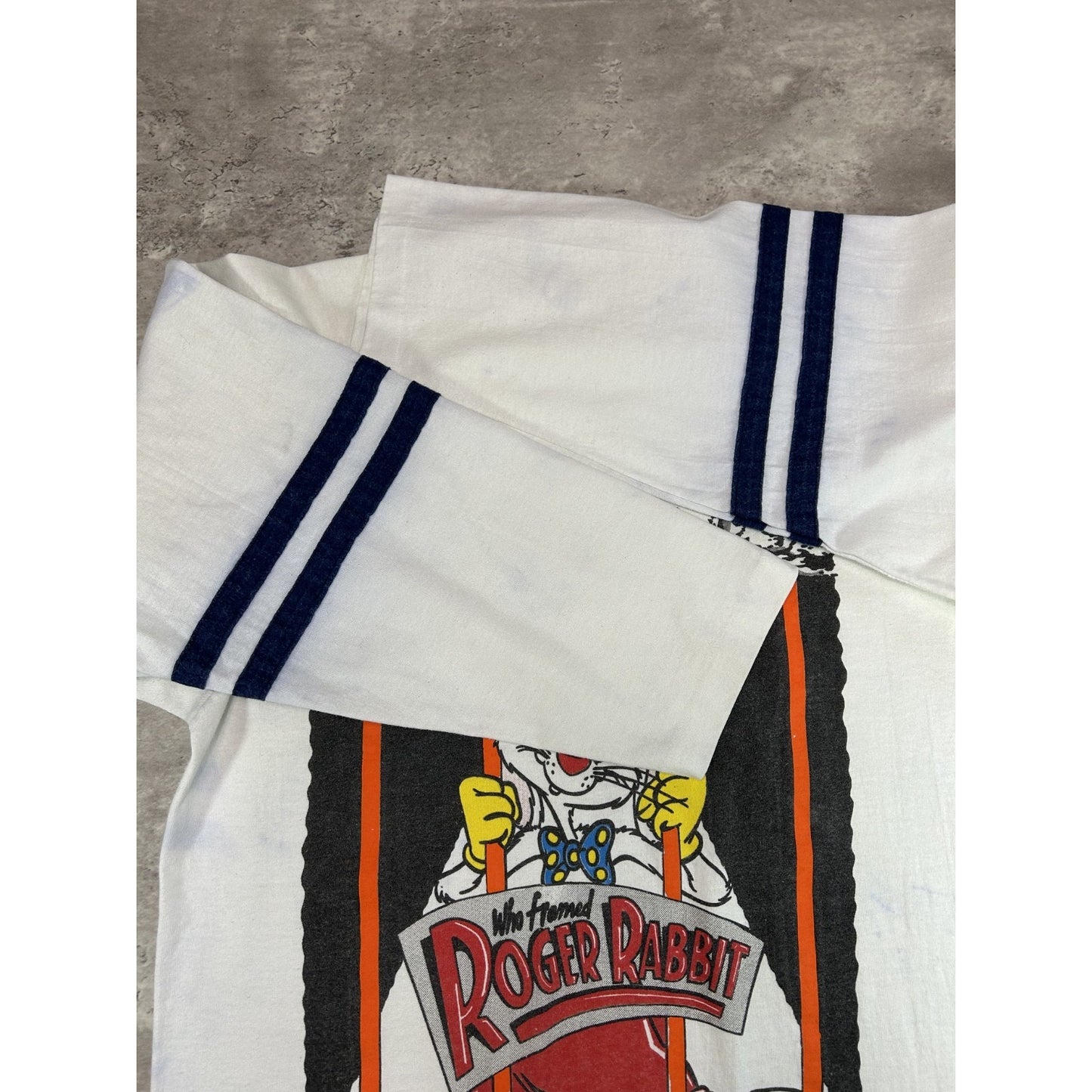 Vintage 80s/90s Roger Rabbit Tv Show Cartoon Graphic Football Jersey Size Large